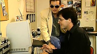 Big tit blonde gives blowjob to big cock