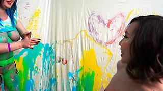 Small tit brunette amateur tugs on a big willie