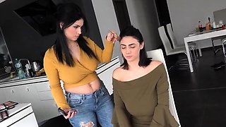 Big titted euro lesbians play with monster boobs - brunette