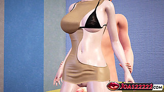 Lucy with Perfect Body: Wet 3D Hentai Thighjob Fetish POV Cowgirl Fuck with Big Tits and Moans, Tight Ass First Time Anal