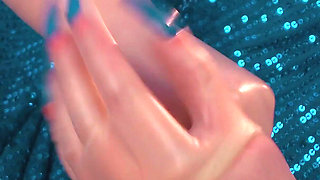 Unexpected Cock Biting From Sadistic Humiliating MILF Mistress in Rubber Gloves with Long Nails