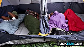 Steamy Stepmom Destiny Mira Gets Her Big Butt Pounded Hardcore During Sneaky Family Camping Fuck with Ste