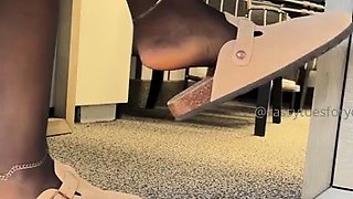 A nylon and foot fetish