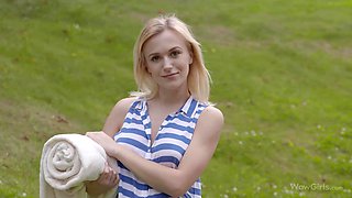 Aislin's Natural Blonde Outdoor Passion Sparks Wild Striptease Heat