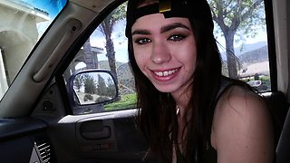 Cute brunette young hookup amateur teen blowjob