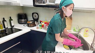 The Nurse Lady Is Inserted Into Her Body From Behind by the Doctor and Cums Inside the Ass