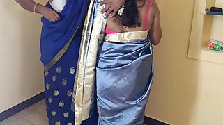 Housewife And Maid Threesome In Living Room