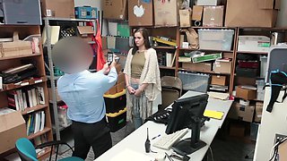 Brunette vixen Sheena seduces coworkers Marcus and Peyton in a steamy office tryst