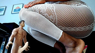 Mini Man Held and Milked in Bondage - Tiny Cock Sucked, Taped to Glass Table, Handjob, Giantess Mael