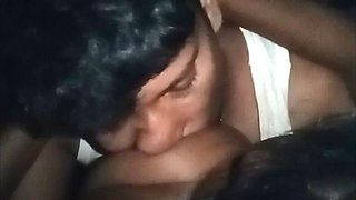 Indian wife big boobs kissing ass
