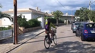 Public Nudity Up-Skirt, No Panties Bike Ride
