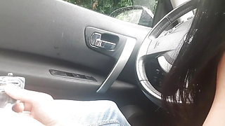 Public Park. Blowjob and Fucked in a Car (real) Interrupted by Police..