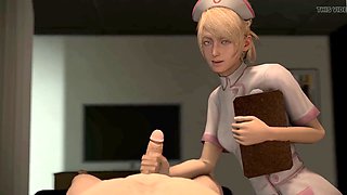 Horny Nurse Luna Gives a Sensual Handjob - Animated 3D Hentai!