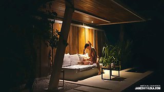 We made love beside the pool at night