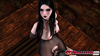 Goth Odette's 3D Hentai Adventure - Tempting Big Tits Massage, Pantyhose Pleasure, and Squirting