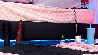 Stacked brunette goes solo toys and masturbation