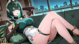 Anime porn, female chastity, bdsm collar
