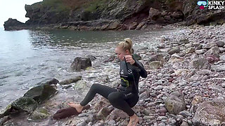 Neoprene Kink Wet and Gagged in the Sea