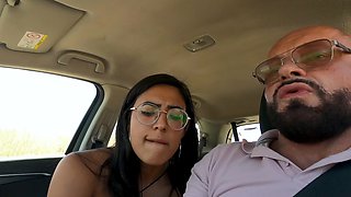 Krista Reyes enjoys while giving a nice blowjob in a car - HD