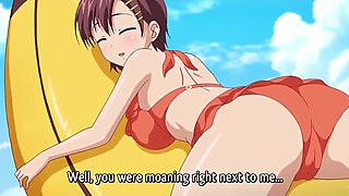Hentai 'Oni- Hichi', Ep.1: Sexy Buxom Blonde Airi Enjoys Sneaky Sex On the Beach With Her Stepdad