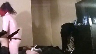 Amateur redhead masturbates then gives a blowjob