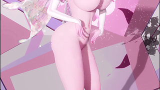 [mmd] Pink Korean Princess Beauty Live Queencard Double Ponytail Nipple Bell