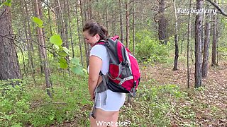 Busty Katybigcherry Lost in Woods Encounters Outdoor Dick