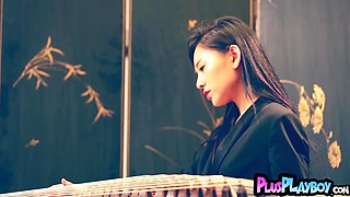 Japanese COUGAR passion posing sesh and steaming striptease for the Playboy