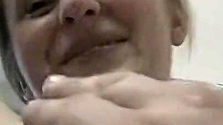 Blonde Babe Squirts Milk While Fingering to Explosive Orgasm