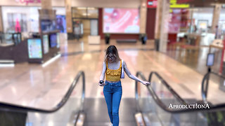Wetting Jeans in Shopping Mall Pissing and Mouth Piss