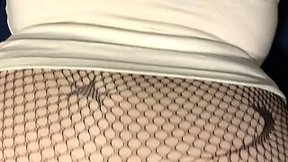 Pawg milf gets fucked doggy with fishnets