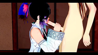 Demon Slayer Futanari - Shinobu X Nezuko Hardsex - Japanese Asian Manga Anime Game Porn