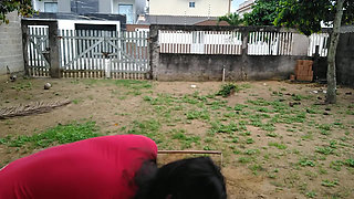 Wife walking without panties on street