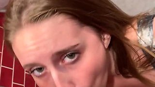 Pretty Tiny Teenie PHAT ASS WHITE GIRL Deep throats Jizz Out In - Laney Grey
