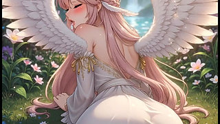 Hentai Angel with Big Boobs Masturbates