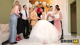 Slutty Friends Help Bride Cheat with Wedding Fuck in Public - Hot Russian Teens Caught Moaning