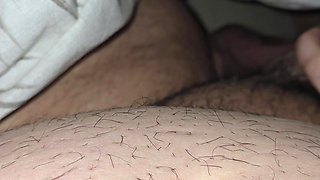 Step mom was excited to see step son rest and wanted to relax him with her hands