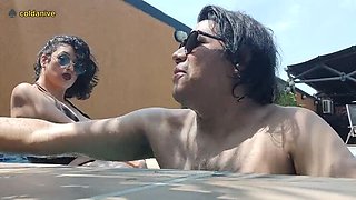 Latina MILF Pool Pegging Rimjob and Cumshot Fun