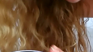 Tropical Bedroom - Curly Blonde in Pink Panties and Her Dark-haired Lover Eat Each Other