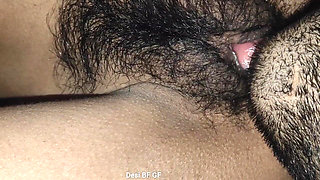 Eating Girlfriend Tight Hairy Pussy and Fucking Hard and Sucking Pussy