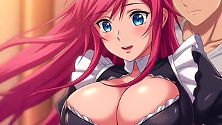 Sexy 3D Anime Maid gives her master  unforgettable pleasure