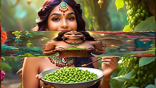 Beautiful Big Breasted Nude Indian Elf Girl with Edamame