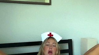 Big Boobed Blonde Masturbates With A Dildo In The Bathroom