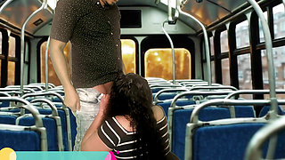 I touch the cock of a guy and he stops and fucks me on a bus what a big cock