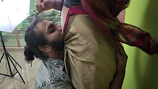 Saree Romance Part 2 Navel Lick Romance of Vaishnavy and Sharun Raj, Mallu Couple Hot Navel Lick, Mallu Girl in Hot Saree Navel