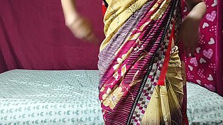 Indian Maid Wear Her Malkin Saree Then Duck by Malkin Husband