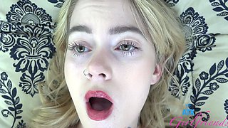 Fine young blonde plays with over sized cock in amazing POV kinks