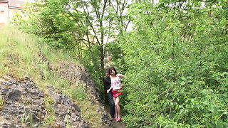 Sweet Teen Outdoor Blowjob and Rough Indoor Fussy Pound with MILF