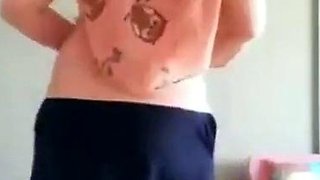 Turkish Arab in Hijab and Turban Performs a Striptease