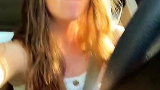 Lush Babe Has Orgasms Galore with Sex Toys in Drive-Thru
